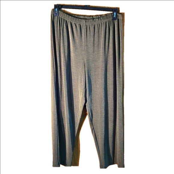dB Line New York Pants - dB Line New York Olive Green Elastic Waist Pull on Pants Wide Leg Women size L